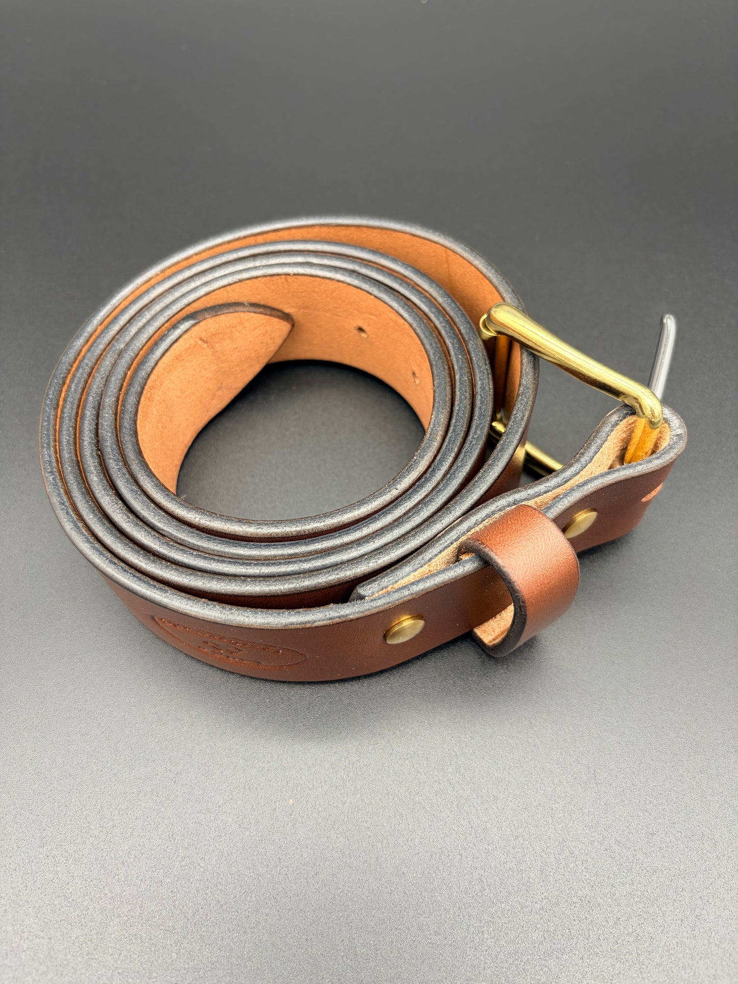 Stockman Belt 1  1/2" Tall Brown
