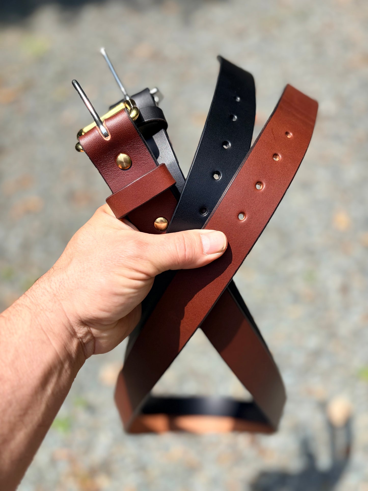Stockman Belt 1  1/2" Tall Brown